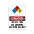 NFPA Chemical Signs - Diesel Fuel No Smoking 10 x 14